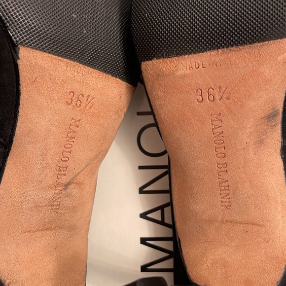 Manolo Blahnik Carolyne Slingback Heel Suede - Black - Size 36.5 - Picture 4 of 6